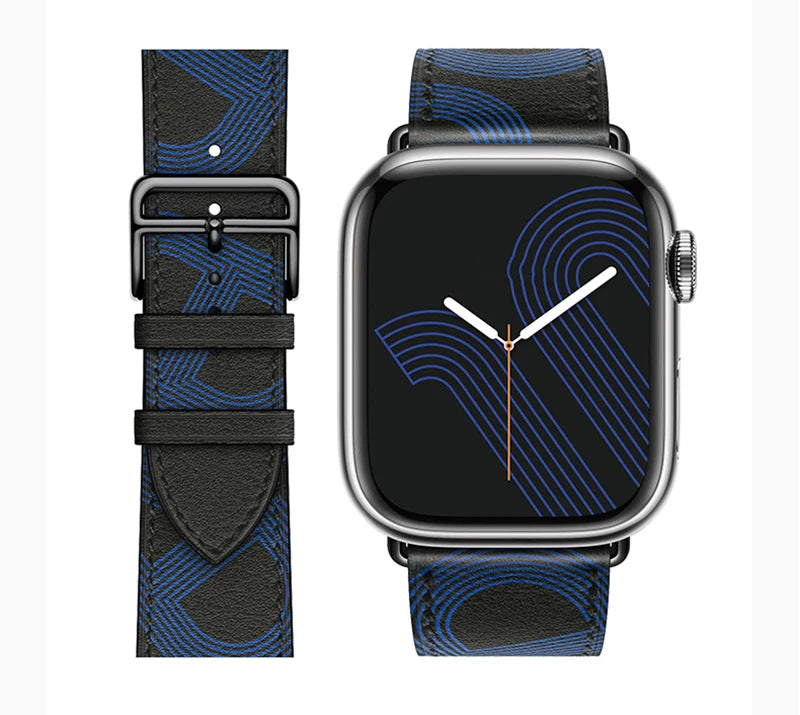 Genuine Leather Bracelet Strap For Apple Watch Band 45mm 49mm 41mm 44mm 42mm 40mm band iWatch Ultra/2 10 42/46mm 9 8 7 6 5 4 SE